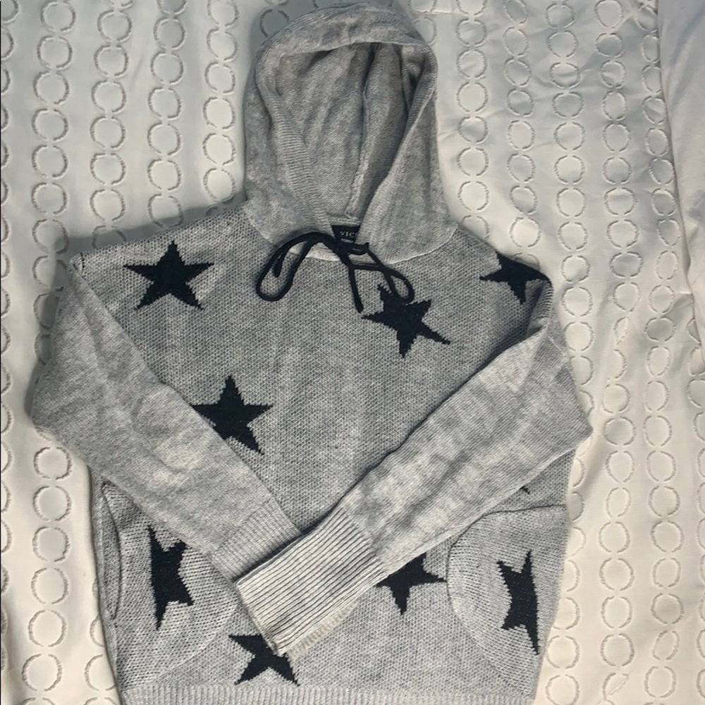 grey with black stars sweater
